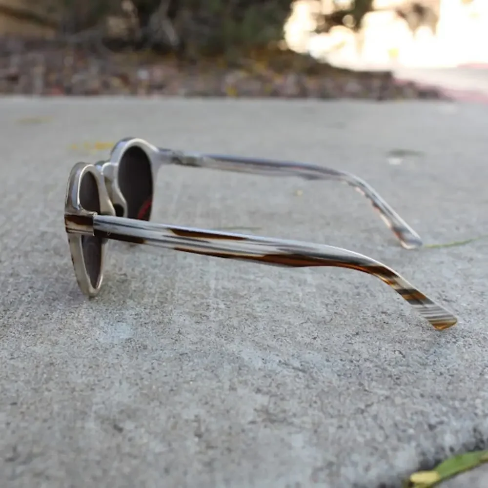 MAUI JIM | Pineapple Brown Grey Striped Acetate Sunglasses Polarized MJ 784-14D